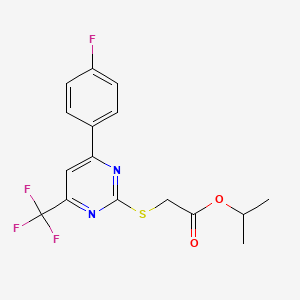 [4-(4-Fluoro-phenyl)-6-trifluoromethyl-pyrimidin-2-ylsulfanyl]-acetic acid isopropyl ester