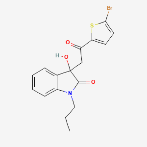 molecular formula C17H16BrNO3S B11574790 3-[2-(5-bromothiophen-2-yl)-2-oxoethyl]-3-hydroxy-1-propyl-1,3-dihydro-2H-indol-2-one 