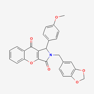 2-(1,3-Benzodioxol-5-ylmethyl)-1-(4-methoxyphenyl)-1,2-dihydrochromeno[2,3-c]pyrrole-3,9-dione