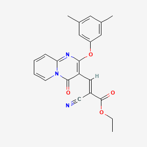 molecular formula C22H19N3O4 B11574799 ethyl (2E)-2-cyano-3-[2-(3,5-dimethylphenoxy)-4-oxo-4H-pyrido[1,2-a]pyrimidin-3-yl]prop-2-enoate 