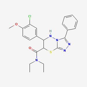 6-(3-chloro-4-methoxyphenyl)-N,N-diethyl-3-phenyl-6,7-dihydro-5H-[1,2,4]triazolo[3,4-b][1,3,4]thiadiazine-7-carboxamide