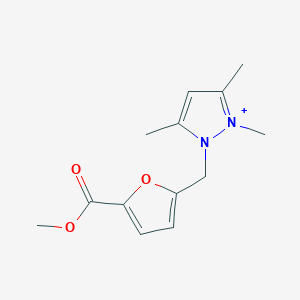 1-{[5-(methoxycarbonyl)furan-2-yl]methyl}-2,3,5-trimethyl-1H-pyrazol-2-ium