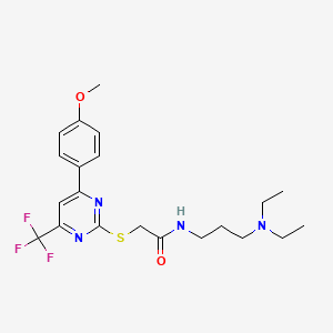 N-[3-(diethylamino)propyl]-2-{[4-(4-methoxyphenyl)-6-(trifluoromethyl)pyrimidin-2-yl]sulfanyl}acetamide