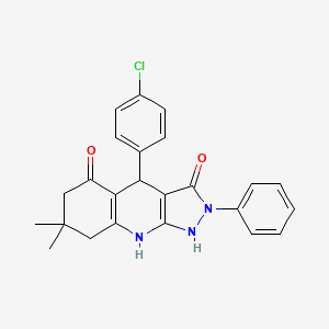 4-(4-chlorophenyl)-7,7-dimethyl-2-phenyl-4,7,8,9-tetrahydro-1H-pyrazolo[3,4-b]quinoline-3,5(2H,6H)-dione