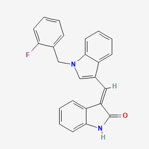 (3E)-3-{[1-(2-fluorobenzyl)-1H-indol-3-yl]methylidene}-1,3-dihydro-2H-indol-2-one