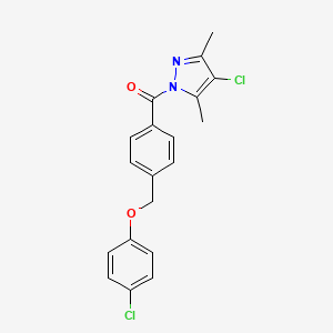 4-chloro-1-{4-[(4-chlorophenoxy)methyl]benzoyl}-3,5-dimethyl-1H-pyrazole