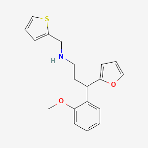 3-(furan-2-yl)-3-(2-methoxyphenyl)-N-(thiophen-2-ylmethyl)propan-1-amine