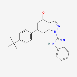 molecular formula C24H24N4O B11574852 1-(1H-benzimidazol-2-yl)-6-(4-tert-butylphenyl)-1,5,6,7-tetrahydro-4H-indazol-4-one 