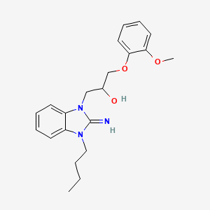 molecular formula C21H27N3O3 B11574854 1-(3-butyl-2-imino-2,3-dihydro-1H-benzimidazol-1-yl)-3-(2-methoxyphenoxy)propan-2-ol 