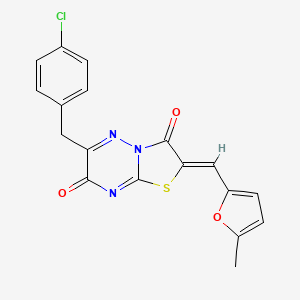 (2Z)-6-(4-chlorobenzyl)-2-[(5-methylfuran-2-yl)methylidene]-7H-[1,3]thiazolo[3,2-b][1,2,4]triazine-3,7(2H)-dione