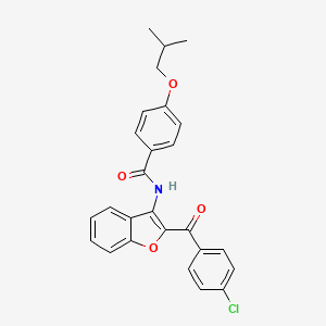 molecular formula C26H22ClNO4 B11574863 N-[2-(4-chlorobenzoyl)-1-benzofuran-3-yl]-4-(2-methylpropoxy)benzamide 