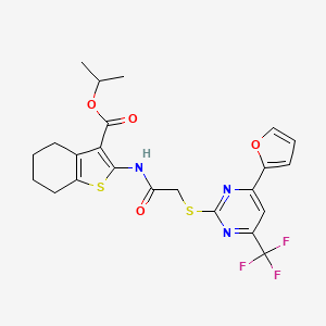 Propan-2-yl 2-[({[4-(furan-2-yl)-6-(trifluoromethyl)pyrimidin-2-yl]sulfanyl}acetyl)amino]-4,5,6,7-tetrahydro-1-benzothiophene-3-carboxylate