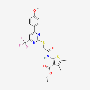 Ethyl 2-[({[4-(4-methoxyphenyl)-6-(trifluoromethyl)pyrimidin-2-yl]sulfanyl}acetyl)amino]-4,5-dimethylthiophene-3-carboxylate