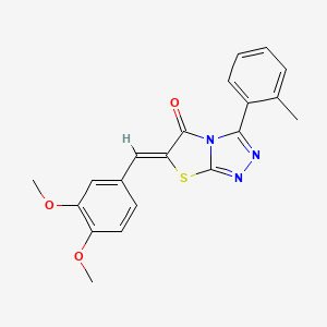 molecular formula C20H17N3O3S B11574893 (6Z)-6-(3,4-dimethoxybenzylidene)-3-(2-methylphenyl)[1,3]thiazolo[2,3-c][1,2,4]triazol-5(6H)-one 