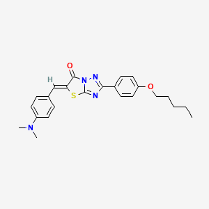 molecular formula C24H26N4O2S B11574904 (5Z)-5-[4-(dimethylamino)benzylidene]-2-[4-(pentyloxy)phenyl][1,3]thiazolo[3,2-b][1,2,4]triazol-6(5H)-one 