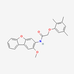 molecular formula C24H23NO4 B11574921 N-(2-methoxydibenzo[b,d]furan-3-yl)-2-(2,3,5-trimethylphenoxy)acetamide 