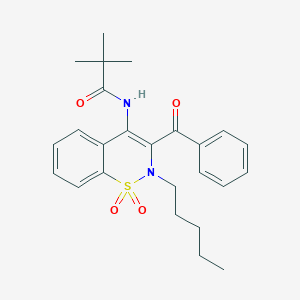 N-(3-benzoyl-1,1-dioxido-2-pentyl-2H-1,2-benzothiazin-4-yl)-2,2-dimethylpropanamide