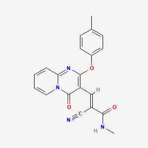 molecular formula C20H16N4O3 B11574969 (2E)-2-cyano-N-methyl-3-[2-(4-methylphenoxy)-4-oxo-4H-pyrido[1,2-a]pyrimidin-3-yl]prop-2-enamide 