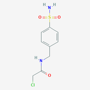 molecular formula C9H11ClN2O3S B011575 2-氯-N-[(4-磺酰苯基)甲基]乙酰胺 CAS No. 101167-02-6
