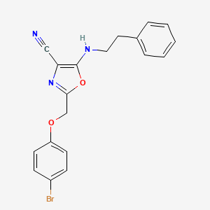 2-[(4-Bromophenoxy)methyl]-5-[(2-phenylethyl)amino]-1,3-oxazole-4-carbonitrile