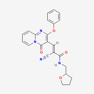 (2E)-2-cyano-3-(4-oxo-2-phenoxy-4H-pyrido[1,2-a]pyrimidin-3-yl)-N-(tetrahydrofuran-2-ylmethyl)prop-2-enamide