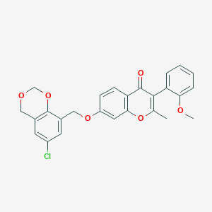 7-[(6-chloro-4H-1,3-benzodioxin-8-yl)methoxy]-3-(2-methoxyphenyl)-2-methyl-4H-chromen-4-one