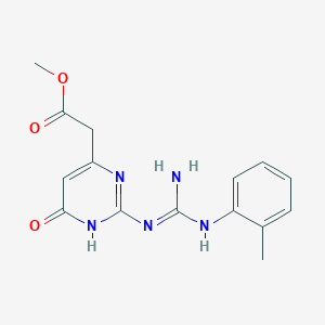 methyl {2-[N'-(2-methylphenyl)carbamimidamido]-6-oxo-1,6-dihydropyrimidin-4-yl}acetate