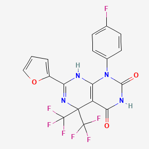 1-(4-fluorophenyl)-7-(furan-2-yl)-4-hydroxy-5,5-bis(trifluoromethyl)-5,8-dihydropyrimido[4,5-d]pyrimidin-2(1H)-one