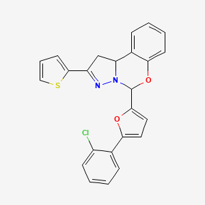 5-[5-(2-Chlorophenyl)furan-2-yl]-2-(thiophen-2-yl)-1,10b-dihydropyrazolo[1,5-c][1,3]benzoxazine