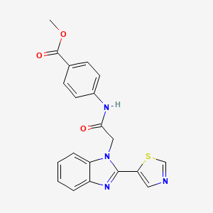 molecular formula C20H16N4O3S B11575156 methyl 4-({[2-(1,3-thiazol-5-yl)-1H-benzimidazol-1-yl]acetyl}amino)benzoate 