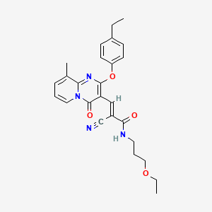 molecular formula C26H28N4O4 B11575166 (2E)-2-cyano-N-(3-ethoxypropyl)-3-[2-(4-ethylphenoxy)-9-methyl-4-oxo-4H-pyrido[1,2-a]pyrimidin-3-yl]prop-2-enamide 