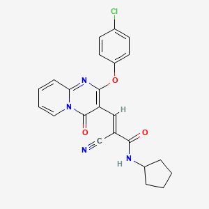 (2E)-3-[2-(4-chlorophenoxy)-4-oxo-4H-pyrido[1,2-a]pyrimidin-3-yl]-2-cyano-N-cyclopentylprop-2-enamide