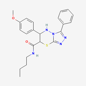 molecular formula C22H25N5O2S B11575179 N-butyl-6-(4-methoxyphenyl)-3-phenyl-6,7-dihydro-5H-[1,2,4]triazolo[3,4-b][1,3,4]thiadiazine-7-carboxamide 