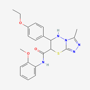 molecular formula C21H23N5O3S B11575185 6-(4-ethoxyphenyl)-N-(2-methoxyphenyl)-3-methyl-6,7-dihydro-5H-[1,2,4]triazolo[3,4-b][1,3,4]thiadiazine-7-carboxamide 