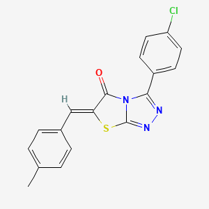 molecular formula C18H12ClN3OS B11575223 (6Z)-3-(4-chlorophenyl)-6-(4-methylbenzylidene)[1,3]thiazolo[2,3-c][1,2,4]triazol-5(6H)-one 