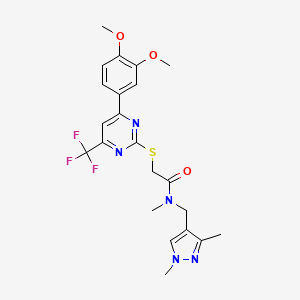 2-[4-(3,4-Dimethoxy-phenyl)-6-trifluoromethyl-pyrimidin-2-ylsulfanyl]-N-(1,3-dimethyl-1H-pyrazol-4-ylmethyl)-N-methyl-acetamide