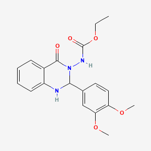 molecular formula C19H21N3O5 B11575243 ethyl 2-(3,4-dimethoxyphenyl)-4-oxo-1,4-dihydroquinazolin-3(2H)-ylcarbamate 