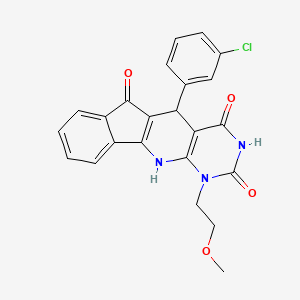 2-(3-chlorophenyl)-7-(2-methoxyethyl)-5,7,9-triazatetracyclo[8.7.0.03,8.011,16]heptadeca-1(10),3(8),11,13,15-pentaene-4,6,17-trione