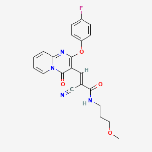 (2E)-2-cyano-3-[2-(4-fluorophenoxy)-4-oxo-4H-pyrido[1,2-a]pyrimidin-3-yl]-N-(3-methoxypropyl)prop-2-enamide