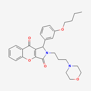 molecular formula C28H32N2O5 B11575290 1-(3-Butoxyphenyl)-2-[3-(morpholin-4-yl)propyl]-1,2-dihydrochromeno[2,3-c]pyrrole-3,9-dione 