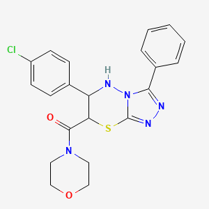 [6-(4-chlorophenyl)-3-phenyl-6,7-dihydro-5H-[1,2,4]triazolo[3,4-b][1,3,4]thiadiazin-7-yl](morpholin-4-yl)methanone