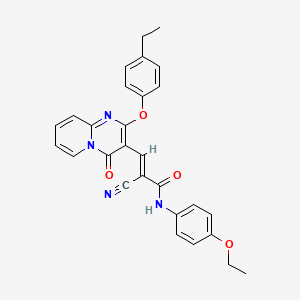 molecular formula C28H24N4O4 B11575297 (2E)-2-cyano-N-(4-ethoxyphenyl)-3-[2-(4-ethylphenoxy)-4-oxo-4H-pyrido[1,2-a]pyrimidin-3-yl]prop-2-enamide 