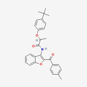 2-(4-tert-butylphenoxy)-N-[2-(4-methylbenzoyl)-1-benzofuran-3-yl]propanamide