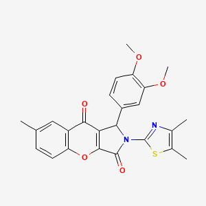 molecular formula C25H22N2O5S B11575310 1-(3,4-Dimethoxyphenyl)-2-(4,5-dimethyl-1,3-thiazol-2-yl)-7-methyl-1,2-dihydrochromeno[2,3-c]pyrrole-3,9-dione 