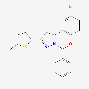 9-Bromo-2-(5-methylthiophen-2-yl)-5-phenyl-1,10b-dihydropyrazolo[1,5-c][1,3]benzoxazine