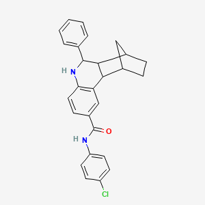 N-(4-chlorophenyl)-6-phenyl-5,6,6a,7,8,9,10,10a-octahydro-7,10-methanophenanthridine-2-carboxamide