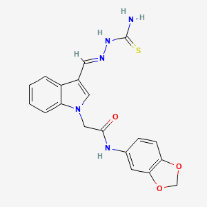 molecular formula C19H17N5O3S B11575334 N-(1,3-benzodioxol-5-yl)-2-{3-[(E)-(2-carbamothioylhydrazinylidene)methyl]-1H-indol-1-yl}acetamide 