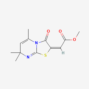 methyl (2E)-(5,7,7-trimethyl-3-oxo-7H-[1,3]thiazolo[3,2-a]pyrimidin-2(3H)-ylidene)ethanoate