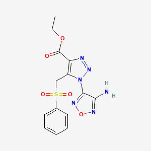 molecular formula C14H14N6O5S B11575345 ethyl 1-(4-amino-1,2,5-oxadiazol-3-yl)-5-[(phenylsulfonyl)methyl]-1H-1,2,3-triazole-4-carboxylate 