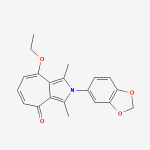 molecular formula C20H19NO4 B11575346 2-(1,3-benzodioxol-5-yl)-8-ethoxy-1,3-dimethylcyclohepta[c]pyrrol-4(2H)-one 